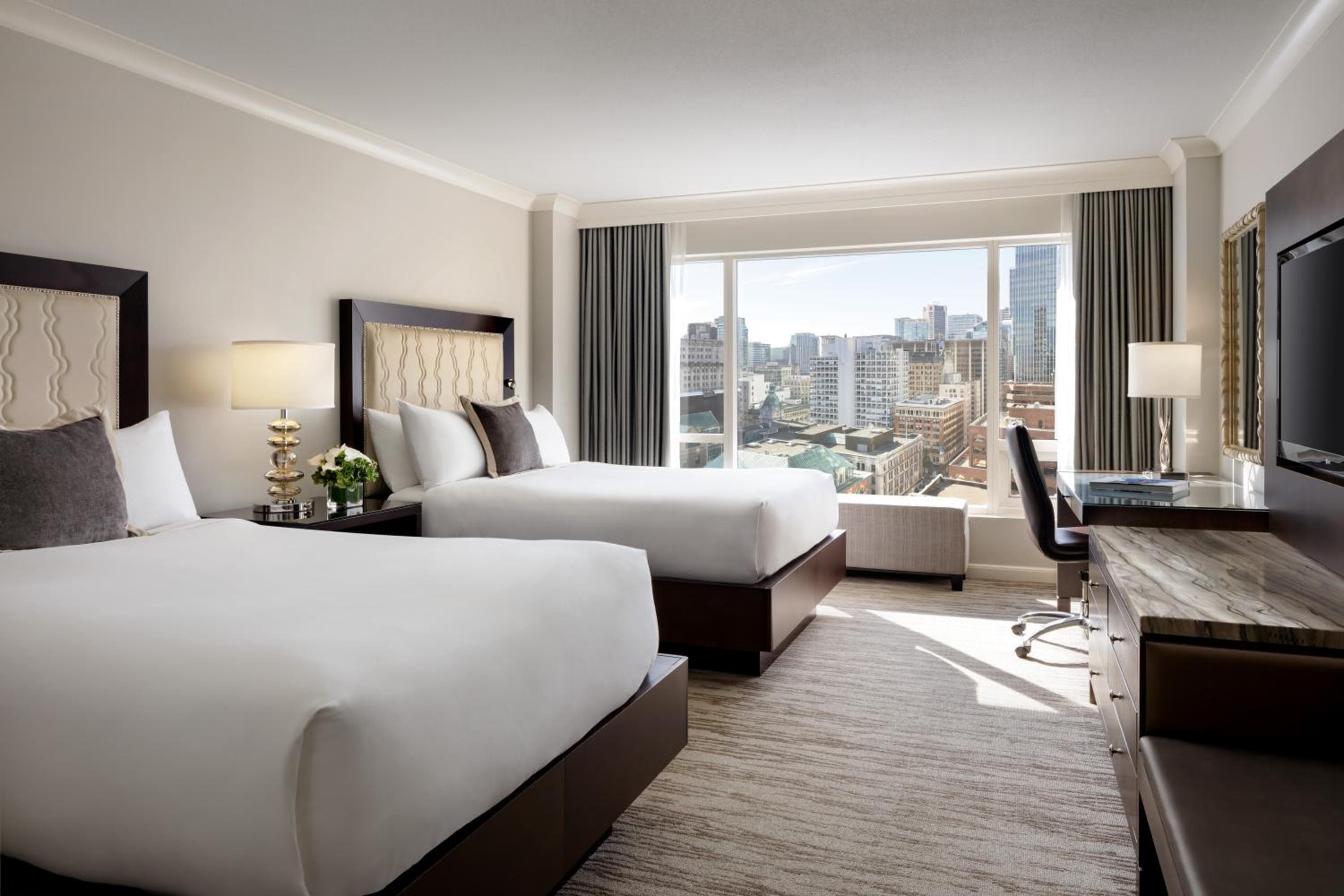 Deluxe City View Room with two double beds 