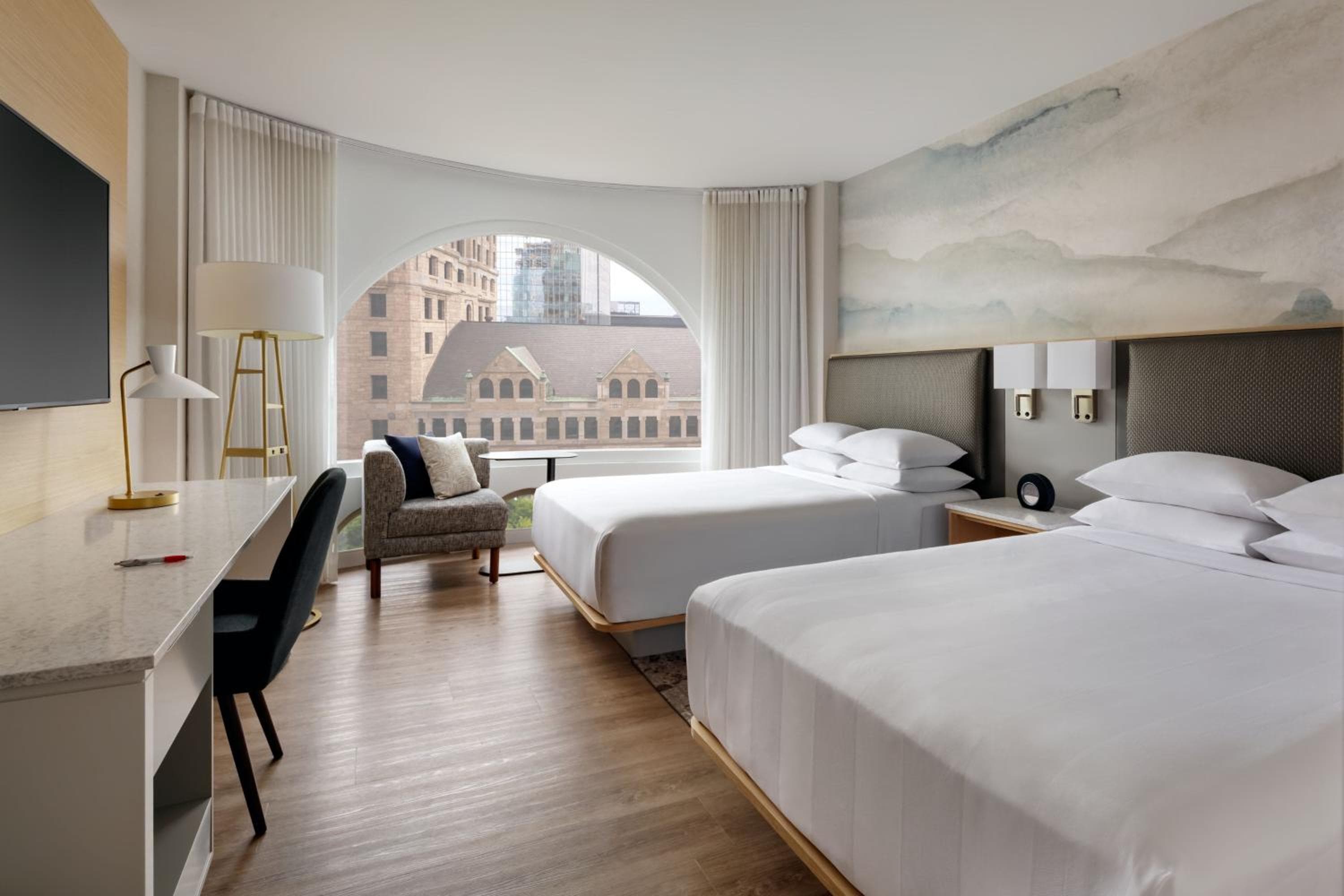 Guest Room with Two Double Beds - City View