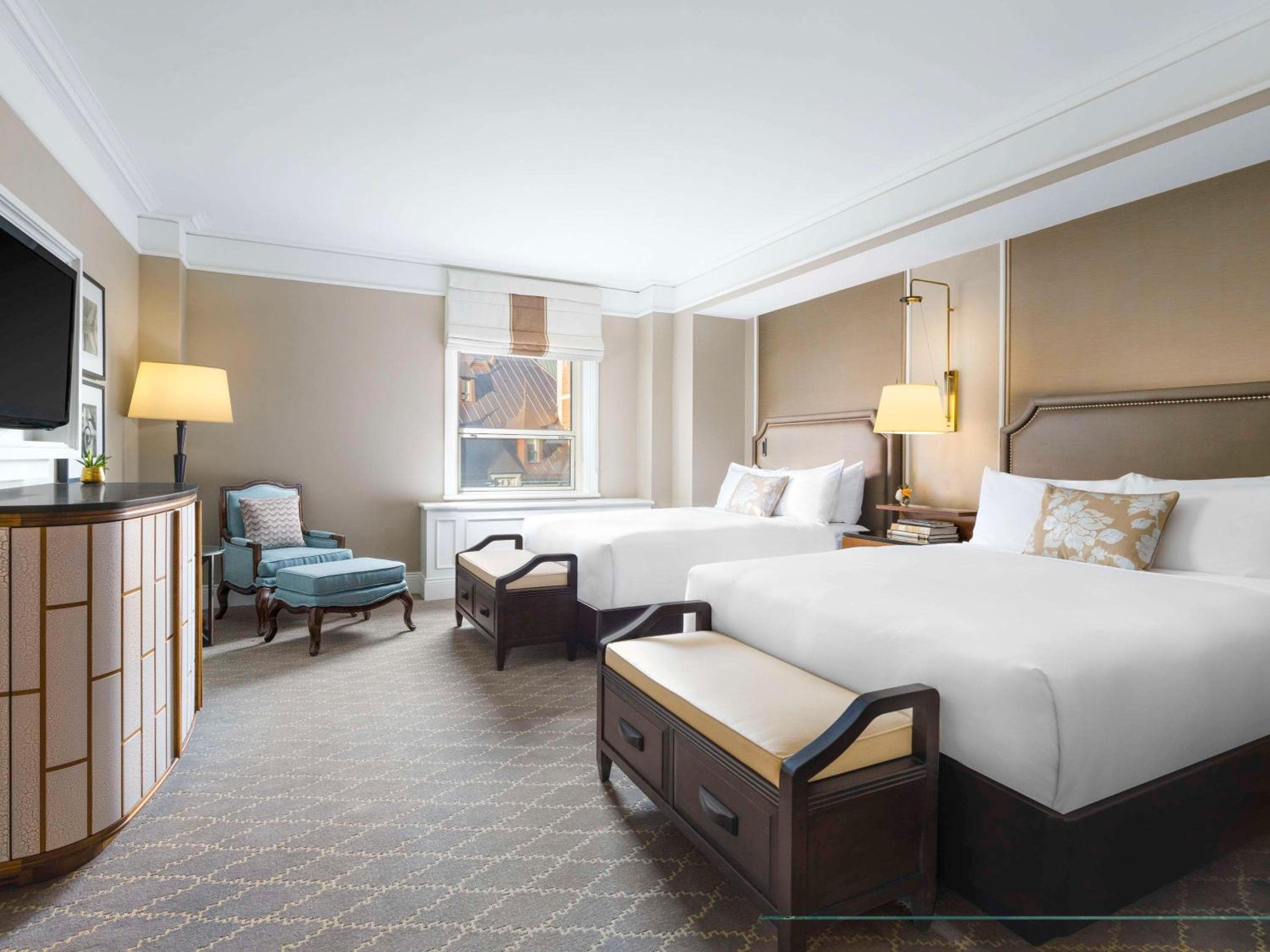 Deluxe Double Room with Two Double Beds and Courtyard View